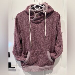 Express Heathered Burgundy Pullover Hoodie